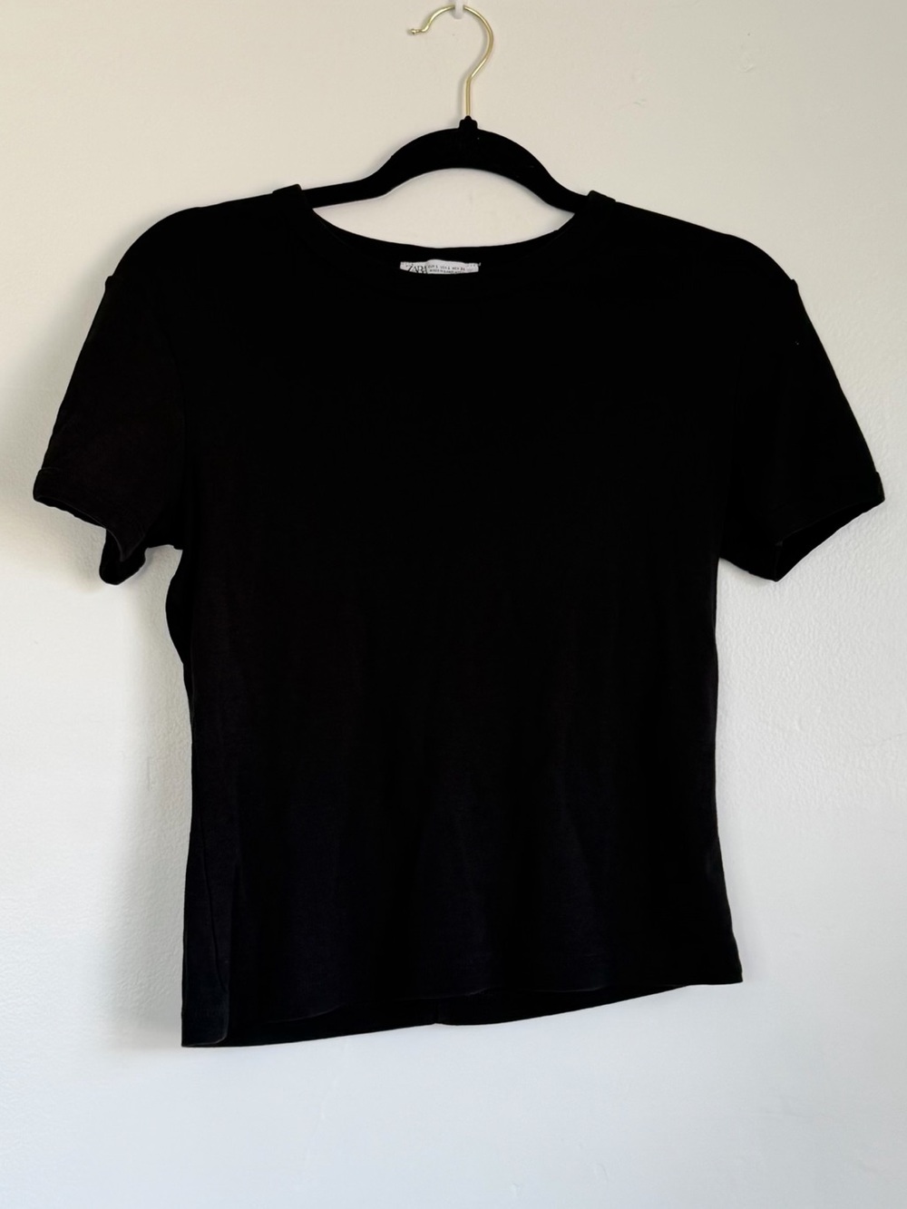 Zara Black Short Sleeve Crewneck Tee